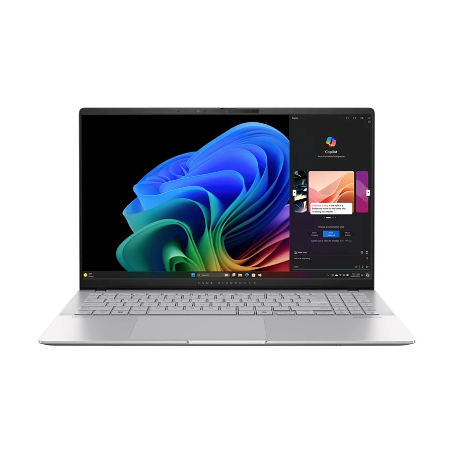 asus-vivobook-s15-s5507qa-qualcomm-snapdragon-x-11717073916 ASUS VivoBook S15 S5507QA Qualcomm Snapdragon X Elite X1E-78-100 16GB RAM, 512GB SSD 15.6 Inch 3K OLED Display Cool Silver Laptop - Image 1